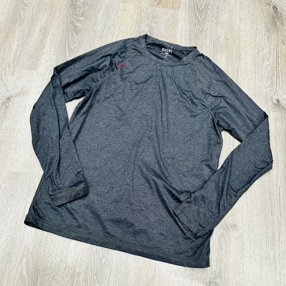 Rhone Reign Long Sleeve Training Shirt Mens Medium Charcoal Heather Grey Shirt